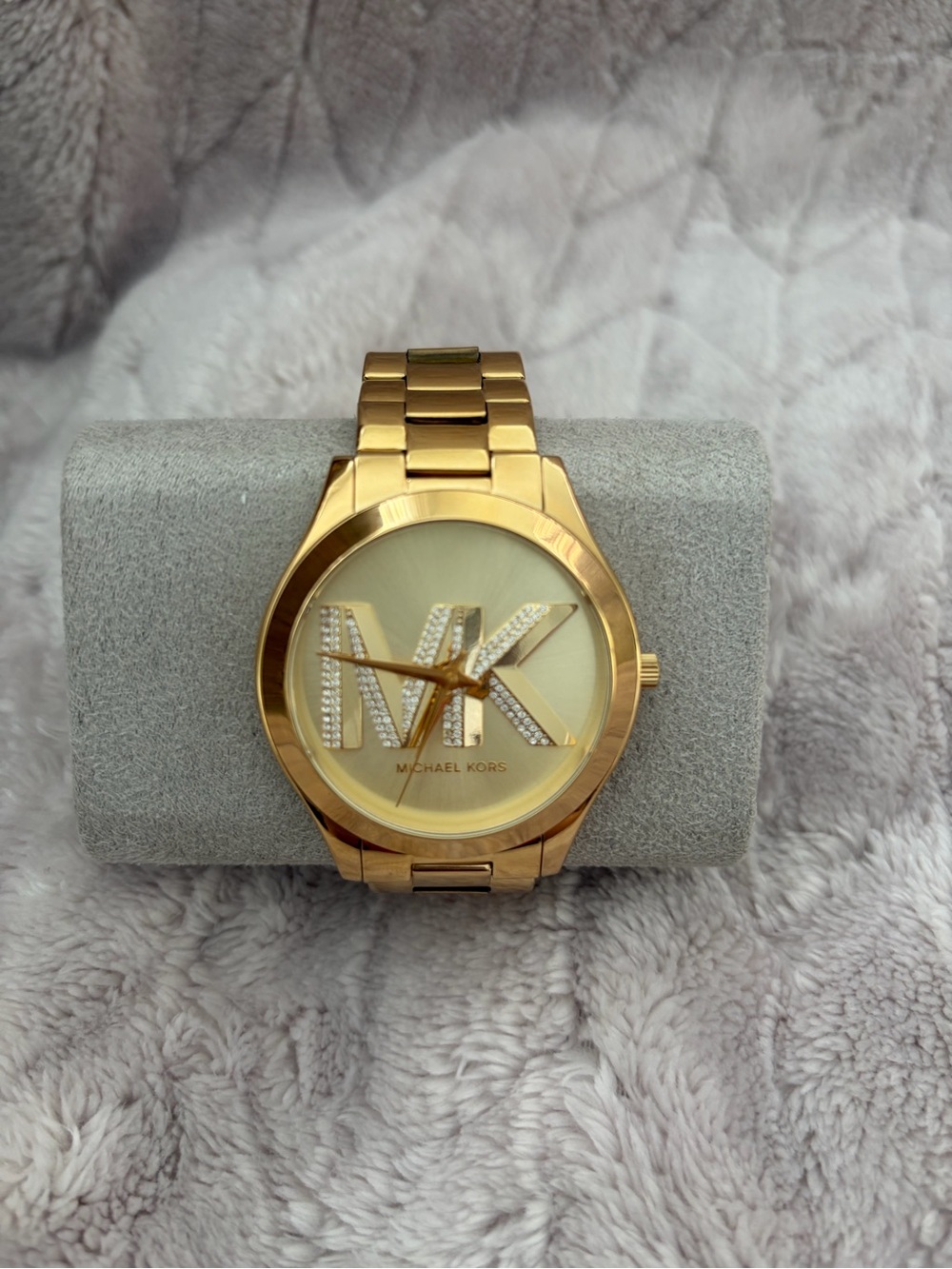 Michael Kors Gold Logo Crystal Dial Bracelet Watch - Picture 7 of 9